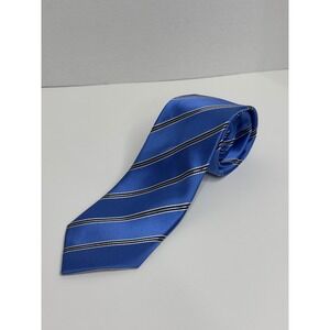 Donald J Trump Signature Collection Blue Striped Silk Blend Mens Necktie 57x3.5